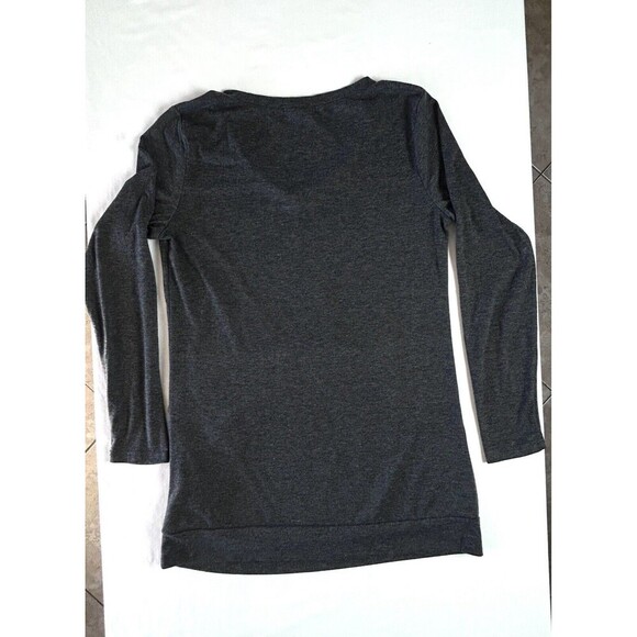 Shibever‎ Women Long Sleeve W/ Accent Buttons One Side, Small, Gray Soft LRC6-1 - Picture 7 of 7